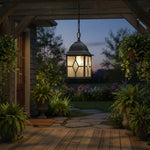 Afbeelding laden in galerijweergave, Frostine Buiten Hangende Lantaarn - Geometrisch Geslepen Glas voor Tuin Entree