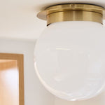 Load image into Gallery viewer, Rivolence Flush Mount Ceiling Fixture - Minimal Globe Brass Lighting