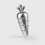 Afbeelding laden in galerijweergave, Chrome silver carrot 50 mm cabinet knob front view