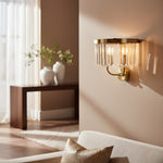 Afbeelding laden in galerijweergave, Beveline Facetgeslepen Heldere Glas Wandlamp - Klassieke metalen wandlamp voor hal en woonkamer