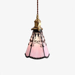 Cargar imagen en el visor de la Galería, sakura pink stained glass pendant