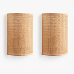 Load image into Gallery viewer, Japanese Rattan Wood Wall Sconce