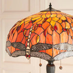 Load image into Gallery viewer, TF Dragonfly Motif Floor Lamp – Vintage Stained-Glass for Living Rooms