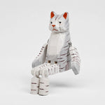 Carica l'immagine nella visualizzazione Galleria, Hand-carved wooden cat ornament