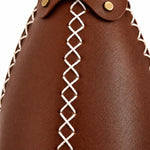 Cargar imagen en el visor de la Galería, Close view of stitched brown leather shade texture