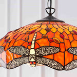 Afbeelding laden in galerijweergave, TF Dragonfly Blauwe Tiffany Plafondlamp – Art Nouveau Glas-in-Lood Hanglamp voor Woonkamer