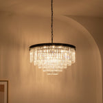 Afbeelding laden in galerijweergave, Aurevon Kristallen Prisma Metalen Frame Moderne Plafondkroonluchter voor Huis en Hotel