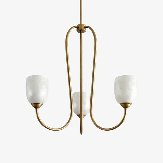 Nacrelith Lustre Vintage Français en Coquille - 3 Couleurs Dimmable pour Salle à Manger et Chambre