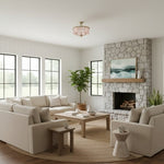 Cargar imagen en el visor de la galería, Beveline 3 luces redondo semi empotrado - Pantalla de vidrio facetado acabado metálico para pasillos y dormitorios