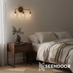 Load image into Gallery viewer, Merin Metal & Glass Sculptural Wall Sconce for Vanity & Bathroom