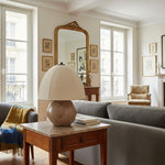 Afbeelding laden in galerijweergave, Cordove Tafellamp Sculpturale Bolvormige Voet Artistieke Tafellamp - Linnen Kap voor Slaapkamer Woonkamer