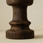 Afbeelding laden in galerijweergave, Close view of the solid wood candle holder silhouette and finish