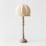 Cargar imagen en el visor de la Galería, Beige-coffee pleated shade wooden table lamp