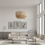 Załaduj obraz do przeglądarki galerii, Florevian Pleciona Lampa Wisząca z Juty - Boho Chic Bębenkowa Lampa Wisząca do Salonu lub Jadalni