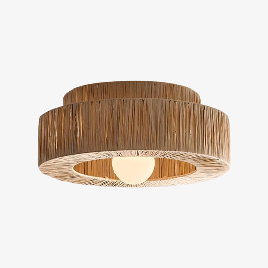 Lámpara de Techo Tejida Natural Rústica Minimalista Welanery - Lámpara Sostenible para Cocina o Pasillo