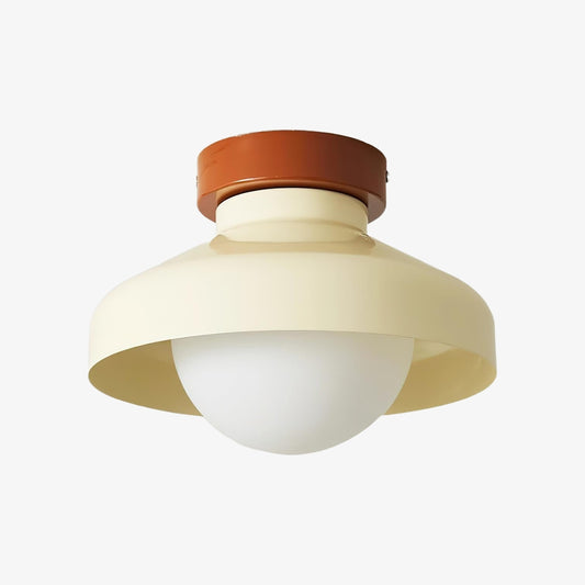 Elystra Modern Ceiling Light Minimalist Glass Shade Metal Fixture for Living Room Kitchen Hallway