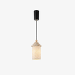 Cargar imagen en el visor de la Galería, Style C travertine pendant with walnut wood finish
