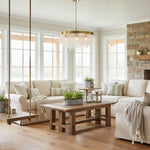 Afbeelding laden in galerijweergave, Cavara meerlaagse glazen staafkroonluchter – gelaagde messing hanglamp voor eetkamer en entree