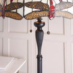 Load image into Gallery viewer, TF Dragonfly Motif Floor Lamp – Vintage Stained-Glass for Living Rooms