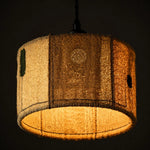 Cargar imagen en el visor de la Galería, Natural Loofah Woven Pendant Lamp Wabi Sabi Patchwork Hanging Light