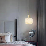 Load image into Gallery viewer, Velia Acorn Alabaster Minimalist Pendant Light