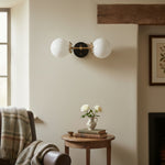 Load image into Gallery viewer, Lumio Globe Art Deco Vanity Light -  Opal Globe Bathroom Sconce