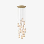 Load image into Gallery viewer, Alabresca Mid Century Alabaster Pendant Light – Multi Head Hanging Lamp for Kitchen Island