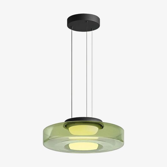 Lámpara Colgante de Vidrio Multicapa Contemporánea Nora - Lámpara Colgante Ajustable para Sala o Isla de Cocina