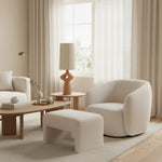 Afbeelding laden in galerijweergave, Pryssa keramische tafellamp met ivoorkleurige linnen kap - artistieke verlichting voor woonkamer of slaapkamer