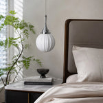 Cargar imagen en el visor de la Galería, Ribbed glass pendant styled beside a bed
