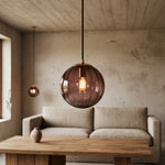 Charger l'image dans la visionneuse de la galerie, Suspension globe en verre et métal Lunorie – Suspension sculptée réglable pour espaces de repas