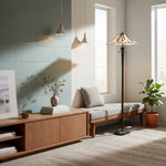 Afbeelding laden in galerijweergave, TF Astoria Art Deco Vloerlamp van Glas-in-Lood – Geometrisch Ontwerp Staande Lamp voor Woonkamer