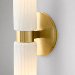Load image into Gallery viewer, Rivora Double-Short Fluted Glass Modern Wall Light – Twin Bar Accent for Hallway & Patio