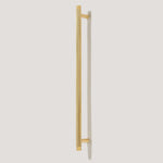 Load image into Gallery viewer, Knurled T-Bar Pulls – Brushed Brass & Steel Handles