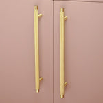 Load image into Gallery viewer, Knurled T-Bar Pulls – Brushed Brass & Steel Handles