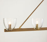 Afbeelding laden in galerijweergave, Auria met de hand geblazen glazen metalen kroonluchter - hedendaags messing ontwerp