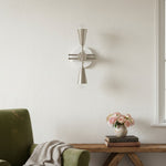 Load image into Gallery viewer, Pyralis Cone Art Deco Brass Sconce - Industrial Vanity Light