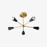 Load image into Gallery viewer, Pyralis Cone Semi Flush Brass Chandelier - Gold Modern Sputnik Light Fixture