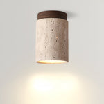 Charger l'image dans la visionneuse de la galerie, Plafonnier rétro Orin en travertin à fixation affleurante
