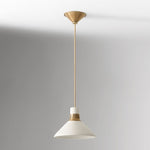 Load image into Gallery viewer, Calvor Porcelain Pendant Light – Ivory Shade with Champagne Bronze Accents