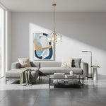 Afbeelding laden in galerijweergave, Panellux Decoratieve Hanglamp - Met de Hand Gemaakte Gebogen Glaspanelen met Geborstelde Messing Afwerking voor Foyer