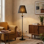 Załaduj obraz do przeglądarki galerii, Black floor lamp in a reading corner