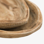 Afbeelding laden in galerijweergave, Distressed Paulownia Wood Boat-Shaped Serving Tray detail 8