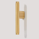 Load image into Gallery viewer, Satin Brass L-Shaped Cabinet Pull – Knurled Bar Handles