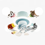 Cargar imagen en el visor de la Galería, Blue 4-head kids animal ceiling fan light on white background