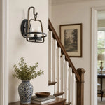 Cargar imagen en el visor de la Galería, Rust metal wall sconce styled near entry table