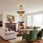 Afbeelding laden in galerijweergave, TF Vlinder Hanglamp – Geleide Glas Hanglamp in Art Nouveau Stijl voor Woonkamer