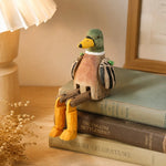 Carica l'immagine nella visualizzazione Galleria, Hand-carved wooden mallard duck ornament styled on a tabletop edge