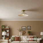 Load image into Gallery viewer, Aurenza Contemporary Flush Mount – Elegant Metal Light for Living Room