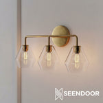 Load image into Gallery viewer, Merin Metal & Glass Sculptural Wall Sconce for Vanity & Bathroom